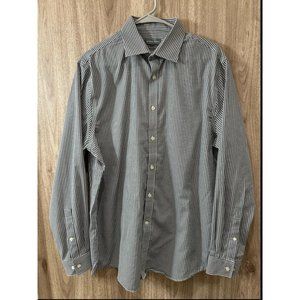 Michael Kors Mens 34/35 16.5 Non Iron Regular Fit Gingham Check Plaid Shirt